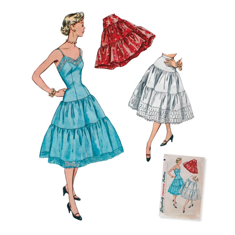 سيمبليسيتي البساطة US8456D5 1950's أزياء المرأة خمر زلة وثوب نسائي أنماط الخياطة أحجام 4-12 - Image 1